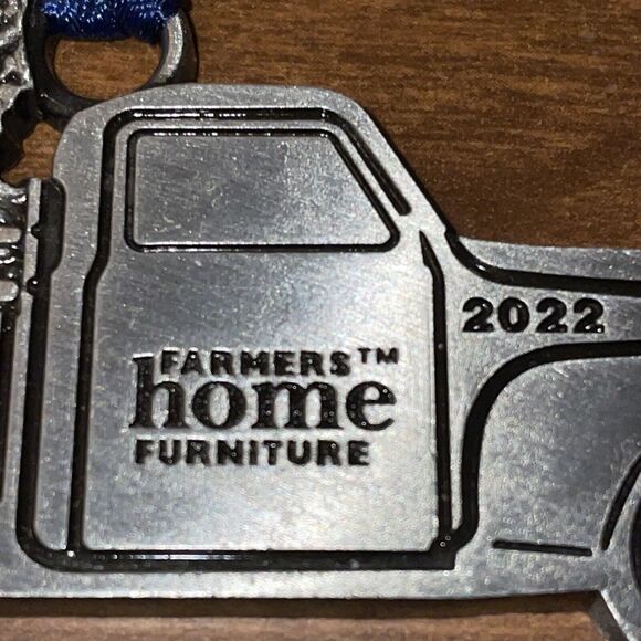 Farmers Furniture Pewter Truck Tree Picture Frame Christmas Ornament 2022 - Picture 4 of 8